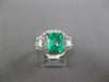 LARGE 3.67CT DIAMOND & AAA EMERALD 14KT WHITE GOLD HALO FILIGREE ENGAGEMENT RING