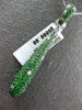 LARGE 11.46CT DIAMOND & AAA TSAVORITE 18K WHITE GOLD ELONGATED TEAR DROP PENDANT