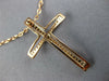 ESTATE LARGE .21CT DIAMOND 18KT ROSE GOLD CLASSIC CROSS PENDANT