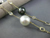 ESTATE LONG 14KT YELLOW GOLD 3D QUARTZ & MULTI COLOR PEARL BY THE YARD NECKLACE