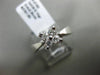 ESTATE WIDE .03CT DIAMOND 14K WHITE GOLD 3D FLORAL 4 STONE LUCIDA ENGAGMENT RING