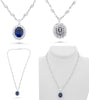 LARGE 18.53CT DIAMOND & AAA SAPPHIRE PLATIUNM 3D OVAL & ROUND TENNIS NECKLACE