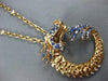 EXTRA LONG 5.90CT DIAMOND & AAA SAPPHIRE 18KT YELLOW & ROSE GOLD DRAGON PENDANT