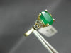 ESTATE 1.42CT DIAMOND & AAA EMERALD 14K YELLOW GOLD CLASSIC OVAL ENGAGEMENT RING