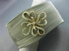 ESTATE WIDE .62CT DIAMOND 18K GOLD & STAINLESS STEEL FLOWER MESH BANGLE BRACELET