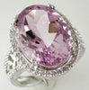 LARGE 12.11CT DIAMOND & AAA PINK AMETHYST 14KT WHITE GOLD OVAL & ROUND FUN RING