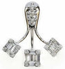 ESTATE .73CT DIAMOND 18K WHITE GOLD ROUND & BAGUETTE PAST PRESENT FUTURE PENDANT