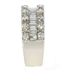 LARGE 2.39CT DIAMOND 18K WHITE GOLD 3D ROUND & BAGUETTE 3 ROW ANNIVERSARY RING