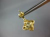 4.19CT DIAMOND & AAA CITRINE 14K YELLOW GOLD CUSHION CUT FLOWER HANGING EARRINGS