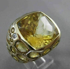 ESTATE LARGE 23.08CTW DIAMOND & AAA YELLOW TOPAZ 14KT YELLOW GOLD ETOILE RING