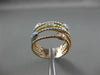 ESTATE WIDE .24CT DIAMOND 18KT TRI COLOR GOLD 3D MULTI ROW CRISS CROSS OVAL RING