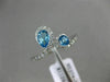 WIDE .81CT DIAMOND & AAA ROUND & PEAR SHAPE BLUE TOPAZ 14K WHITE GOLD SNAKE RING