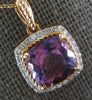 2.15CT DIAMOND & AAA AMETHYST 14KT ROSE GOLD 3D CUSHION & ROUND FILIGREE PENDANT
