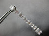 LARGE 3.27CT DIAMOND 18K WHITE GOLD ROUND & BAGUETTE GRADUATING HANGING EARRINGS