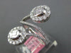LARGE 1.06CT DIAMOND 18K WHITE GOLD ROUND & BAGUETTE INVISIBLE CRISS CROSS RING