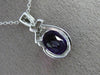 ESTATE 2.39CT DIAMOND & AAA AMETHYST 14K WHITE GOLD 3D OVAL BOW FLOATING PENDANT