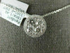 ESTATE LARGE 1.03CT DIAMOND 18KT WHITE GOLD ROUND CLUSTER HALO FLOATING PENDANT