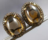 LARGE 3.5CT MOCHA DIAMOND & AAA SMOKY TOPAZ 18KT YELLOW GOLD 3D CLIP ON EARRINGS