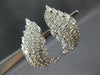 ESTATE LARGE 5.0CT DIAMOND 14K WHITE GOLD 3D MULTI LEAF CLIP ON HANGING EARRINGS