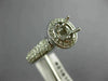 WIDE .88CT DIAMOND 14KT WHITE GOLD ROUND HALO SEMI MOUNT ENGAGEMENT RING #21810