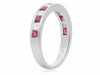 ESTATE 1.06CT DIAMOND & AAA RUBY 14K WHITE GOLD CLASSIC CHANNEL ANNIVERSARY RING