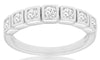 ESTATE .48CT DIAMOND 14K4 WHITE GOLD 3D 7 STONE BEZEL SQUARE ANNIVERSARY RING
