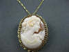 ANTIQUE LARGE 14KT YELLOW HAND CARVED LADY SHELL CAMEO PENDANT & BROOCH #22104