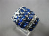 LARGE 5.96CT DIAMOND & AAA SAPPHIRE 18K WHITE GOLD OVAL & ROUND ANNIVERSARY RING