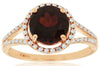 ESTATE 2.71CT DIAMOND & AAA GARNET 14KT ROSE GOLD 3D ROUND HALO CLASSIC FUN RING