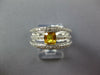WIDE 1.62CT DIAMOND AAA YELLOW SAPPHIRE 14K WHITE GOLD MULTI ROW ENGAGEMENT RING