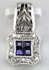 .47CT DIAMOND & AAA SAPPHIRE 14KT WHITE GOLD INVISIBLE HEXAGON FILIGREE PENDANT