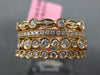 ESTATE WIDE .62CT DIAMOND 18KT ROSE GOLD 3D FILIGREE STACKABLE FUN RING