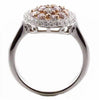 1.44CT WHITE & PINK DIAMOND 18KT WHITE & ROSE GOLD 3D CLUSTER CIRCULAR LOVE RING