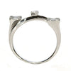 .35CT DIAMOND 18KT WHITE GOLD ROUND BAGUETTE & PEAR SHAPE DOUBLE SQUARE FUN RING