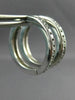 ESTATE .80CT DIAMOND 14KT WHITE GOLD CLASSIC CHANNEL HOOP HUGGIE EARRINGS #17583