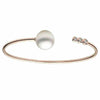 ESTATE .10CT DIAMOND & AAA SOUTH SEA PEARL 18K ROSE GOLD JOURNEY BANGLE BRACELET