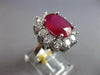 LARGE 7.76CT DIAMOND & AAA RUBY 14K WHITE GOLD OVAL FLOWER ENGAGEMENT RING 27466