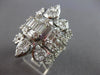 ESTATE EXTRA LARGE 2.12CT DIAMOND 18KT WHITE GOLD MULTI SHAPE SQUARE FLORAL RING