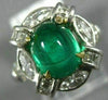 ESTATE WIDE 4.26CT DIAMOND & AAA EMERALD PLATINUM 3D X LOVE ANNIVERSARY RING