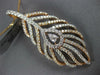 ESTATE LARGE 1.40CT DIAMOND 14KT WHITE & ROSE GOLD MULTI LEAF TEAR DROP PENDANT