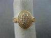 ESTATE WIDE .64CT ROUND DIAMOND 14KT ROSE GOLD 3D CLUSTER PAVE OVAL FUN RING