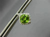 ESTATE 1.85CT DIAMOND & AAA PERIDOT 14KT WHITE GOLD 3D SQUARE HALO STUD EARRINGS