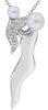 ESTATE .02CT DIAMOND & AAA SOUTH SEA PEARL 14KT WHITE GOLD FUN FLOATING PENDANT