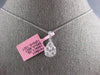 LARGE 1.02CT DIAMOND 14KT WHITE 3D GOLD INVISIBLE PEAR SHAPE TEAR DROP PENDANT