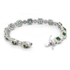 WIDE 9.09CT DIAMOND & AAA EMERALD 18KT 2 TONE GOLD ROUND & EMERALD CUT BRACELET