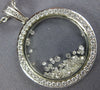 ESTATE LARGE 1.06CT DIAMOND 18KT WHITE GOLD 3D CIRCLE OF LIFE FLOATING PENDANT