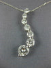 ESTATE LARGE 2.21CT DIAMOND 14KT WHITE GOLD ROUND 7 STONE JOURNEY PENDANT #18485