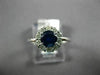 ESTATE 1.10CT DIAMOND & AAA SAPPHIRE 14KT WHITE GOLD 3D FLOWER ENGAGEMENT RING