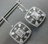LARGE 2.14CT DIAMOND 18K WHITE GOLD ROUND BAGUETTE & PEAR SHAPE HANGING EARRINGS