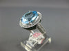 6.14CT DIAMOND & AQUAMARINE & TSAVORITE 14K WHITE & BLACK GOLD 3D OVAL HALO RING
